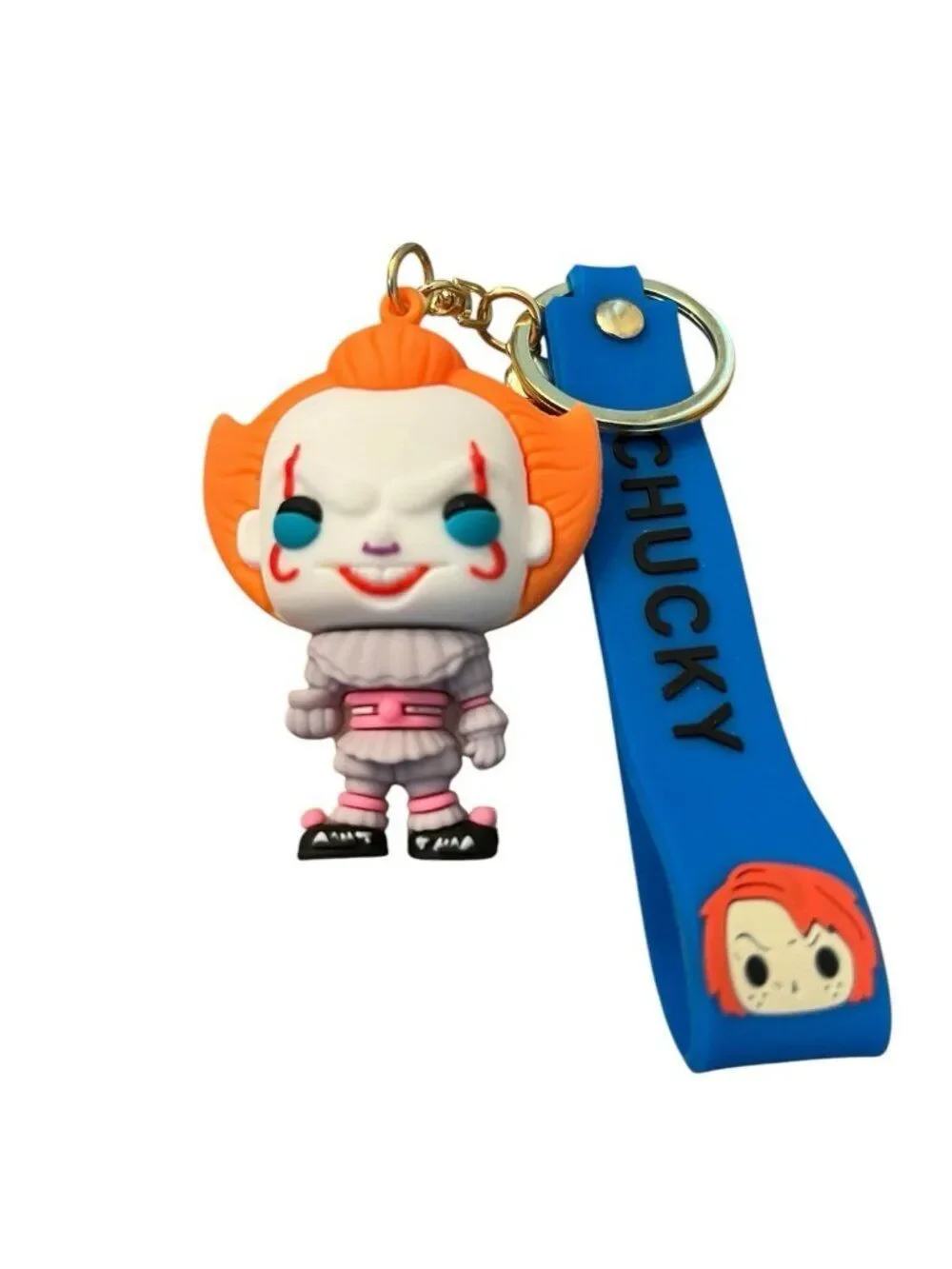 Pennywise And Chucky 3d Pendant Silicone Keychains Lot of 2 Key Chains New